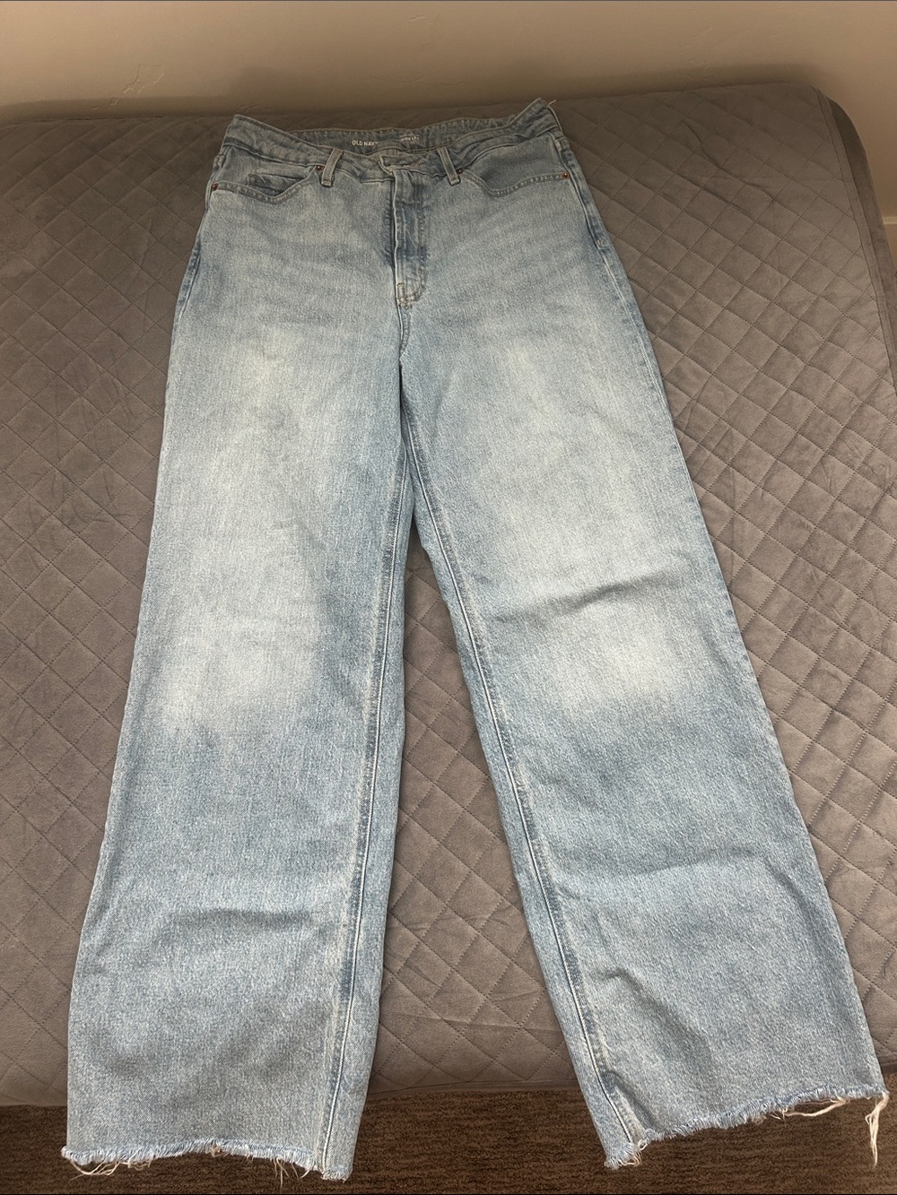 Old Navy Light Blue Wide Leg Jeans with Frayed Hem